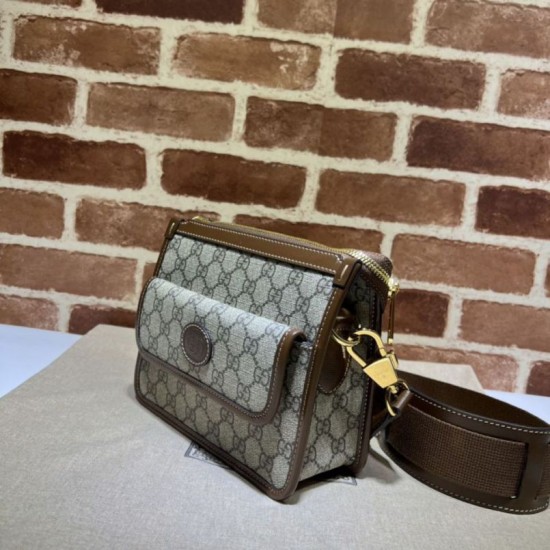 Replica Borsa Gucci Messenger con Interlocking G 674164 Marrone