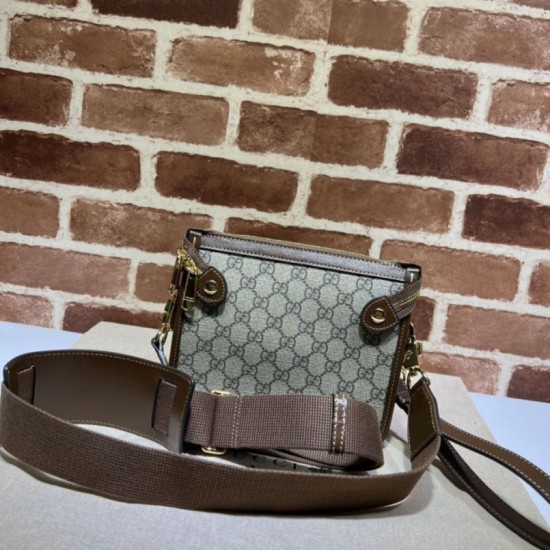 Replica Borsa Gucci Messenger con Interlocking G 674164 Marrone