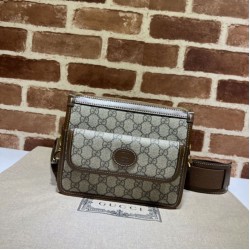 Replica Borsa Gucci Messenger con Interlocking G 674164 Marrone