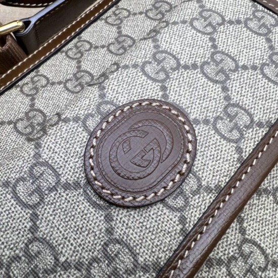 Replica Borsa Gucci Messenger con Interlocking G 674164 Marrone
