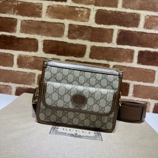 Replica Borsa Gucci Messenger con Interlocking G 674164 Marrone