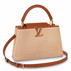 Replica Borsa Louis Vuitton Capucines MM In Rafia Intrecciata M57649