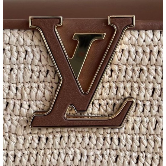 Replica Borsa Louis Vuitton Capucines MM In Rafia Intrecciata M57649