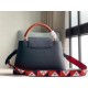 Replica Borsa Louis Vuitton Capucines MM In Pelle Nera M59020