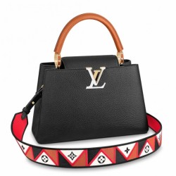 Replica Borsa Louis Vuitton Capucines MM In Pelle Nera M59020