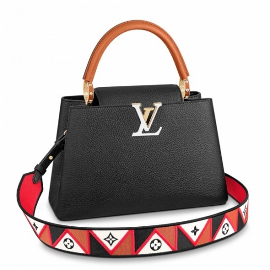 Replica Borsa Louis Vuitton Capucines MM In Pelle Nera M59020