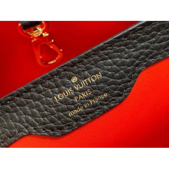 Replica Borsa Louis Vuitton Capucines MM In Pelle Nera M59020