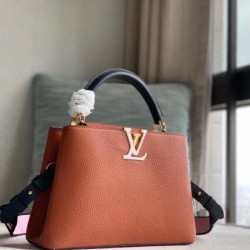Replica Borsa Louis Vuitton Capucines BB In Pelle Marrone M59266