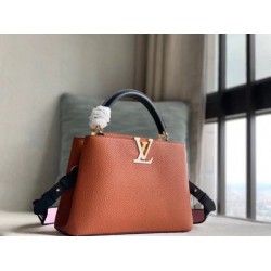 Replica Borsa Louis Vuitton Capucines BB In Pelle Marrone M59266