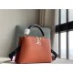 Replica Borsa Louis Vuitton Capucines BB In Pelle Marrone M59266