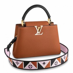 Replica Borsa Louis Vuitton Capucines BB In Pelle Marrone M59266