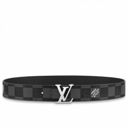 Replica Louis Vuitton LV Initials 40MM Cintura reversibile Damier Graphite MP314V