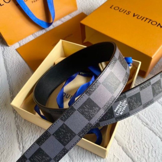 Replica Louis Vuitton LV Initials 40MM Cintura reversibile Damier Graphite MP314V