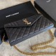 Replica YSL Saint Laurent Portafoglio Woc con catena a busta monogramma Bianco