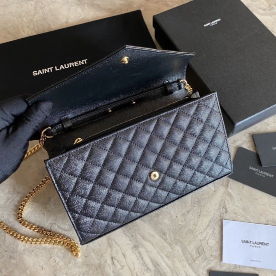 Replica YSL Saint Laurent Portafoglio Woc con catena a busta monogramma Bianco