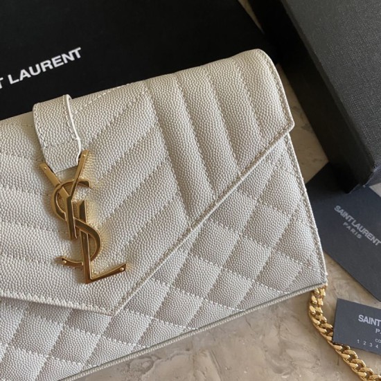 Replica YSL Saint Laurent Portafoglio Woc con catena a busta con monogramma nero Replica YSL Saint Laurent Portafoglio Woc con catena a busta con monogramma nero