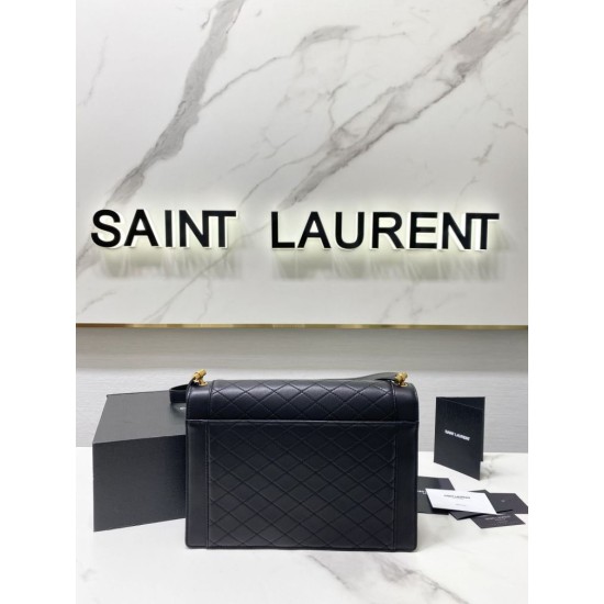 Replica Borsa YSL Saint Laurent gaby Satchel trapuntata in pelle di agnello nera