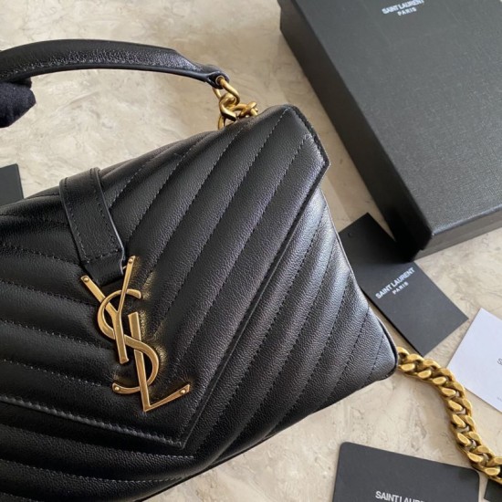 Replica YSL Saint Laurent Borsa a tracolla media con busta Kate Chain Mix Matelasse Black Gold