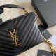 Replica YSL Saint Laurent Borsa a tracolla media con busta Kate Chain Mix Matelasse Black Gold