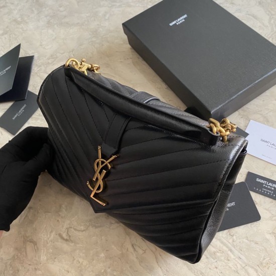 Replica YSL Saint Laurent Borsa a tracolla media con busta Kate Chain Mix Matelasse Black Gold