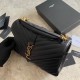 Replica YSL Saint Laurent Borsa a tracolla media con busta Kate Chain Mix Matelasse Black Gold