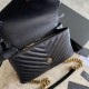 Replica YSL Saint Laurent Borsa a tracolla media con busta Kate Chain Mix Matelasse Black Gold