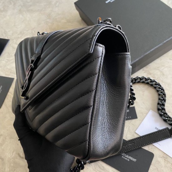 Replica YSL Saint Laurent Borsa a tracolla media con busta Kate Chain Mix Matelasse Nero