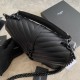 Replica YSL Saint Laurent Borsa a tracolla media con busta Kate Chain Mix Matelasse Nero