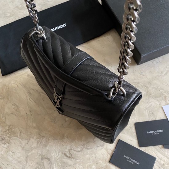 Replica Borsa a tracolla YSL Saint Laurent Medium Envelope Kate Chain Mix Matelasse Nero Argento Replica Borsa a tracolla YSL Saint Laurent Medium Envelope Kate Chain Mix Matelasse Nero Argento