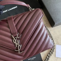 Replica YSL Saint Laurent Borsa a tracolla media con busta Kate Chain Mix Matelasse Maroon Replica YSL Saint Laurent Borsa a tracolla media con busta Kate Chain Mix Matelasse Maroon