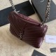 Replica YSL Saint Laurent Borsa a tracolla media con busta Kate Chain Mix Matelasse Maroon