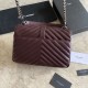 Replica YSL Saint Laurent Borsa a tracolla media con busta Kate Chain Mix Matelasse Maroon