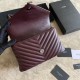 Replica YSL Saint Laurent Borsa a tracolla media con busta Kate Chain Mix Matelasse Maroon