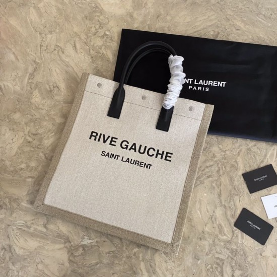 Replica Borsa shopping YSL Saint Laurent rive gauche Bianco