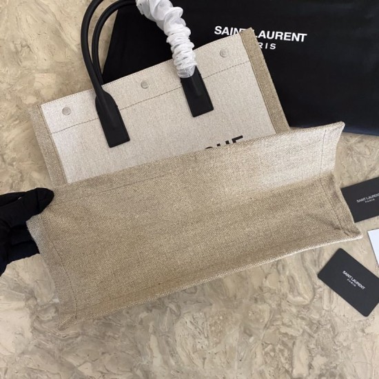 Replica Borsa shopping YSL Saint Laurent rive gauche Bianco