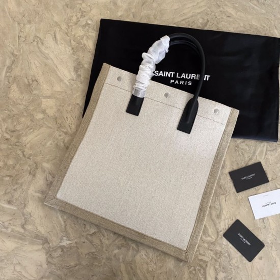 Replica Borsa shopping YSL Saint Laurent rive gauche Bianco