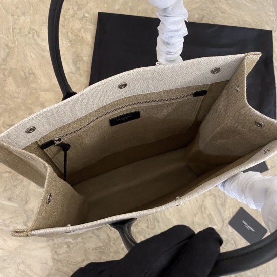 Replica Borsa shopping YSL Saint Laurent rive gauche Bianco