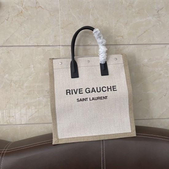 Replica Borsa shopping YSL Saint Laurent rive gauche Bianco