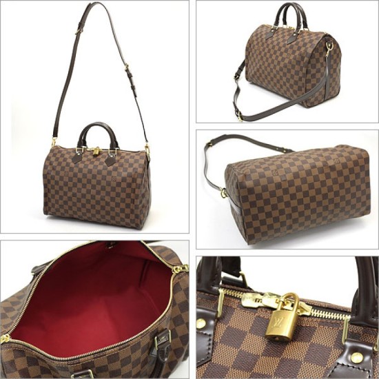 Replica Speedy 35 Damier Ebene Con Tracolla N41182