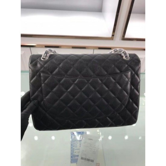 Replica Classic Jumbo Maxi Flap Borse A58601 Pelle di caviale nera