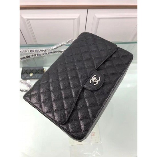 Replica Classic Jumbo Maxi Flap Borse A58601 Pelle di caviale nera