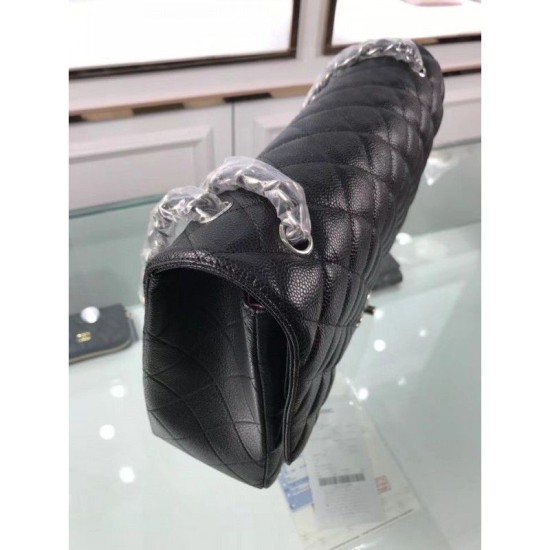 Replica Classic Jumbo Maxi Flap Borse A58601 Pelle di caviale nera