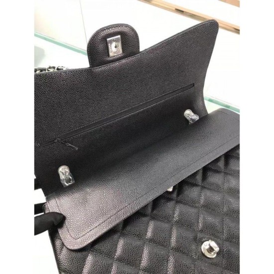 Replica Classic Jumbo Maxi Flap Borse A58601 Pelle di caviale nera