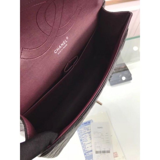 Replica Classic Jumbo Maxi Flap Borse A58601 Pelle di caviale nera