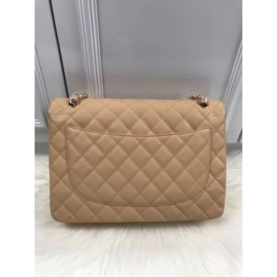 Replica Classic Jumbo Maxi Flap Borse A58601 in pelle caviale Albicocca