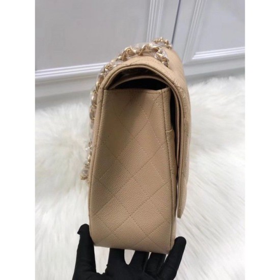 Replica Classic Jumbo Maxi Flap Borse A58601 in pelle caviale Albicocca