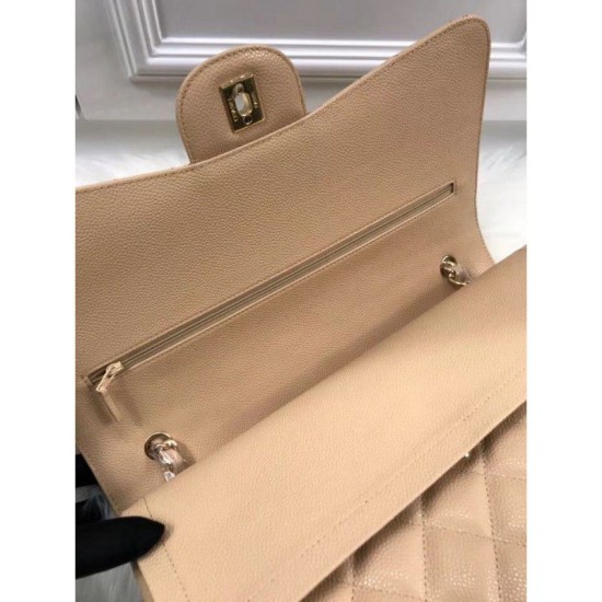 Replica Classic Jumbo Maxi Flap Borse A58601 in pelle caviale Albicocca