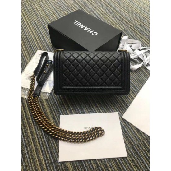 Replica Boy Flap Borse in vitello stampato A67086 Black Bronze Hardware
