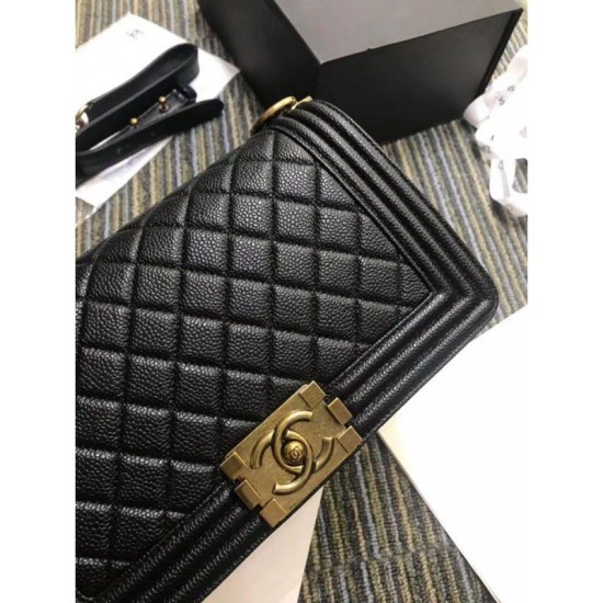 Replica Boy Flap Borse in vitello stampato A67086 Black Bronze Hardware