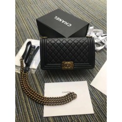 Replica Boy Flap Borse in vitello stampato A67086 Black Bronze Hardware